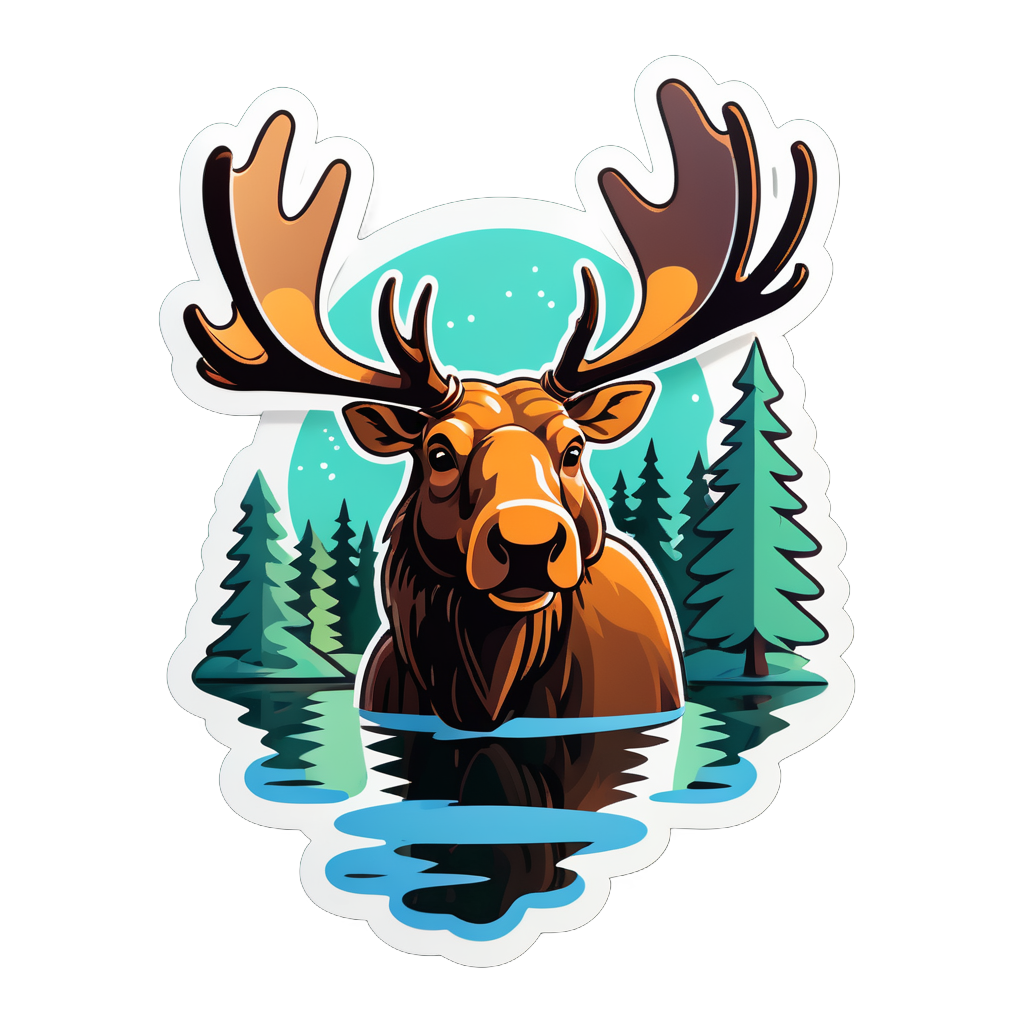 Tranquil Moose Meme sticker