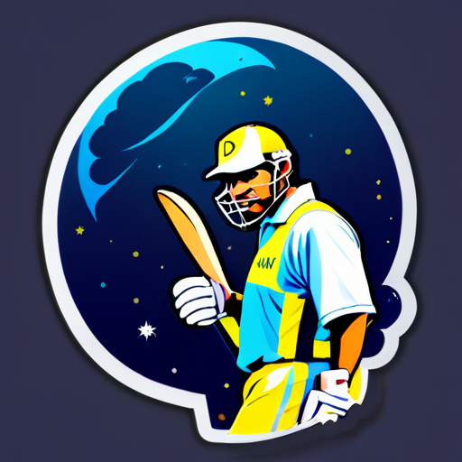 Dhoni in moon sticker