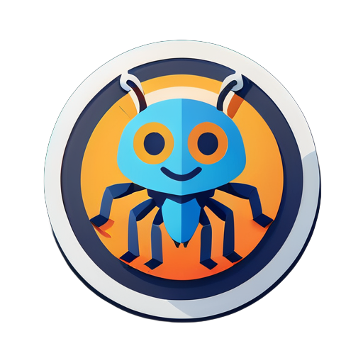 debug club where our logo is like a bug with 6 legs presenting the DEBUG sticker