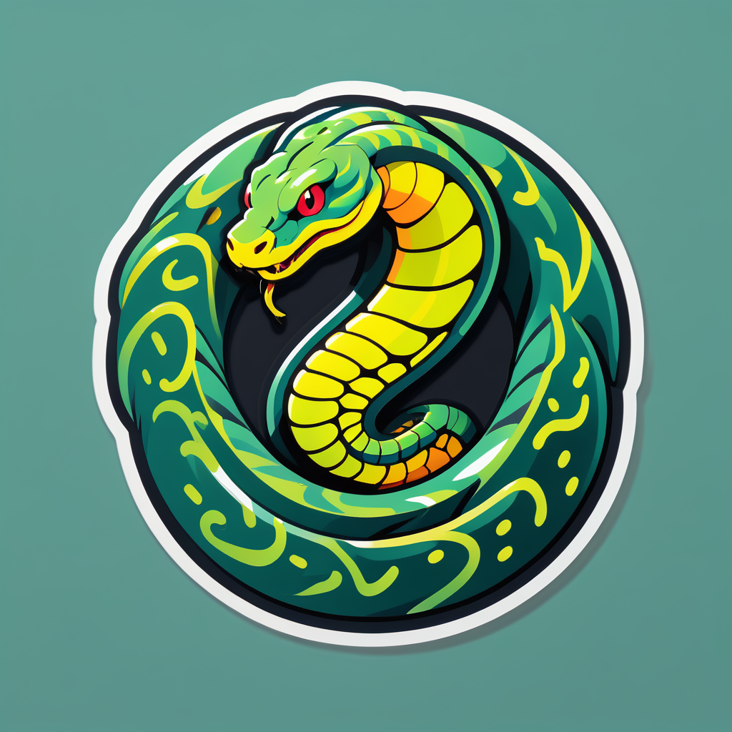 Coiled Snake sticker