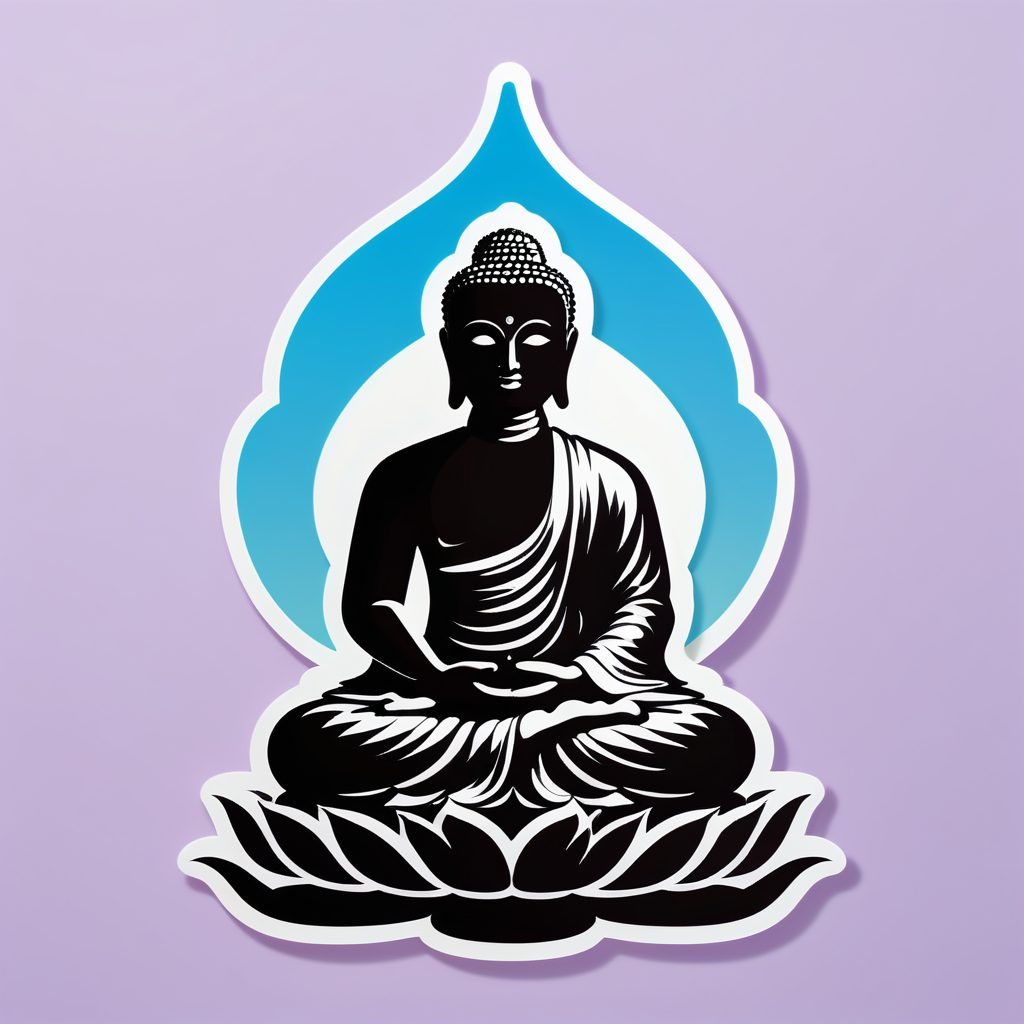 Silhouette sereine de Bouddha sticker