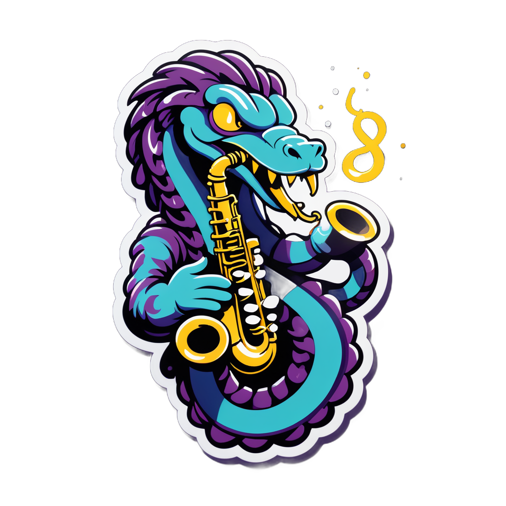 Soul Snake with Sax sticker