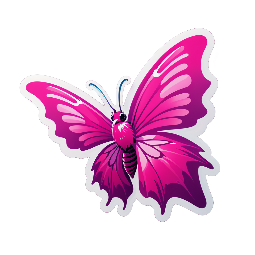 Fluttering Fuchsia Fantasy sticker