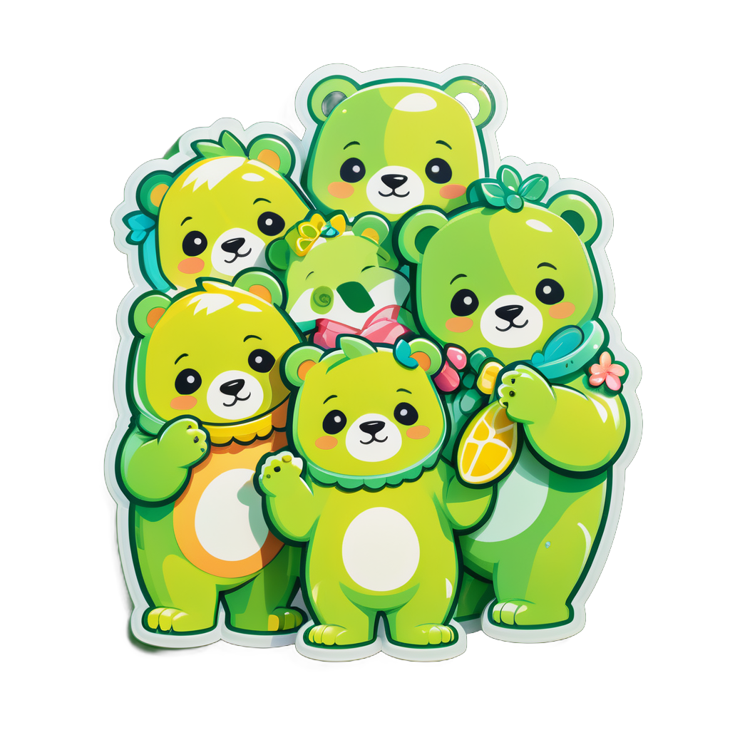 Chunky Lime Bears sticker