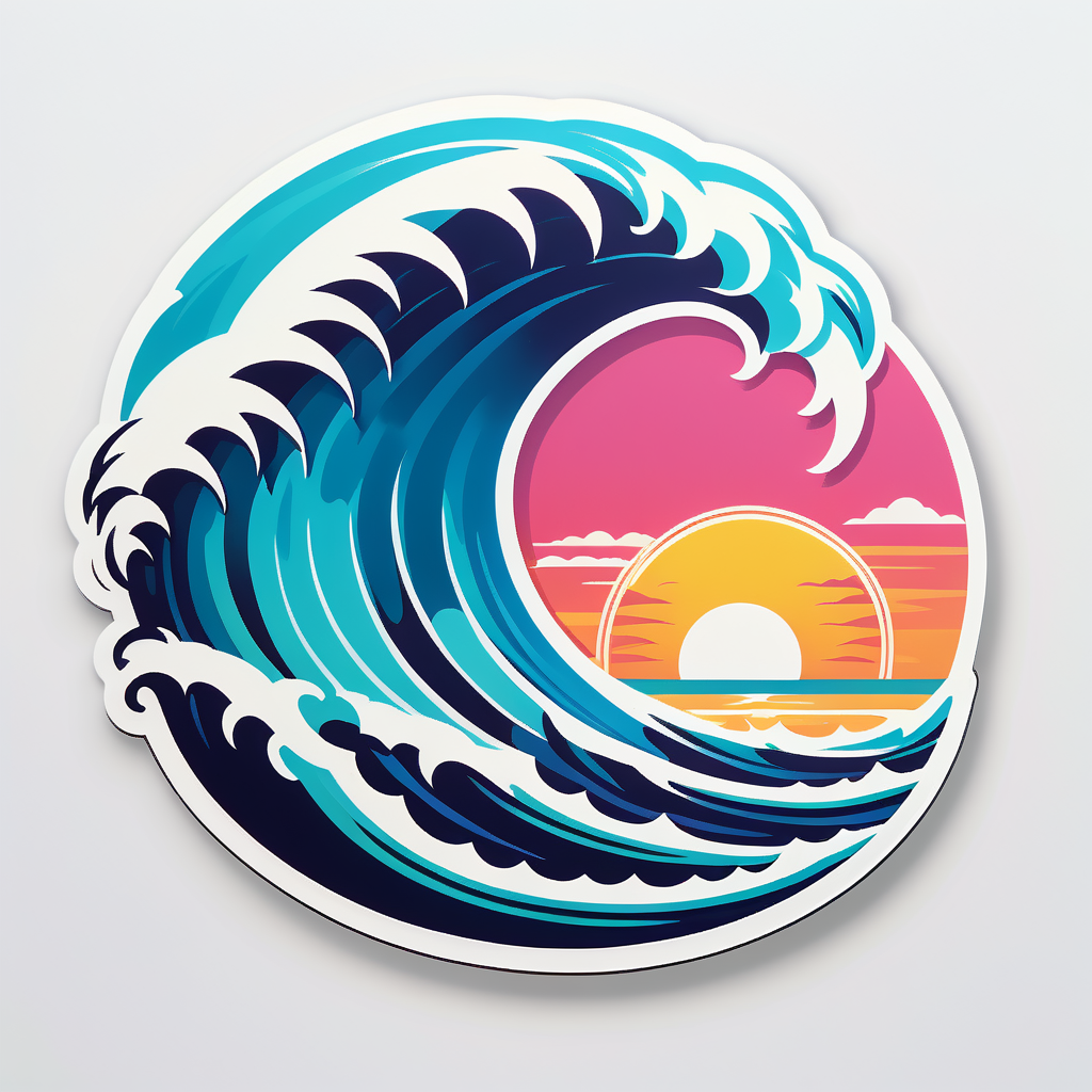 Tropical Beach Waves sticker