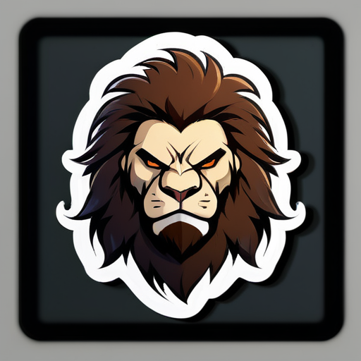 # A muscular hunter with hair and a face resembling that of a male lion. sticker