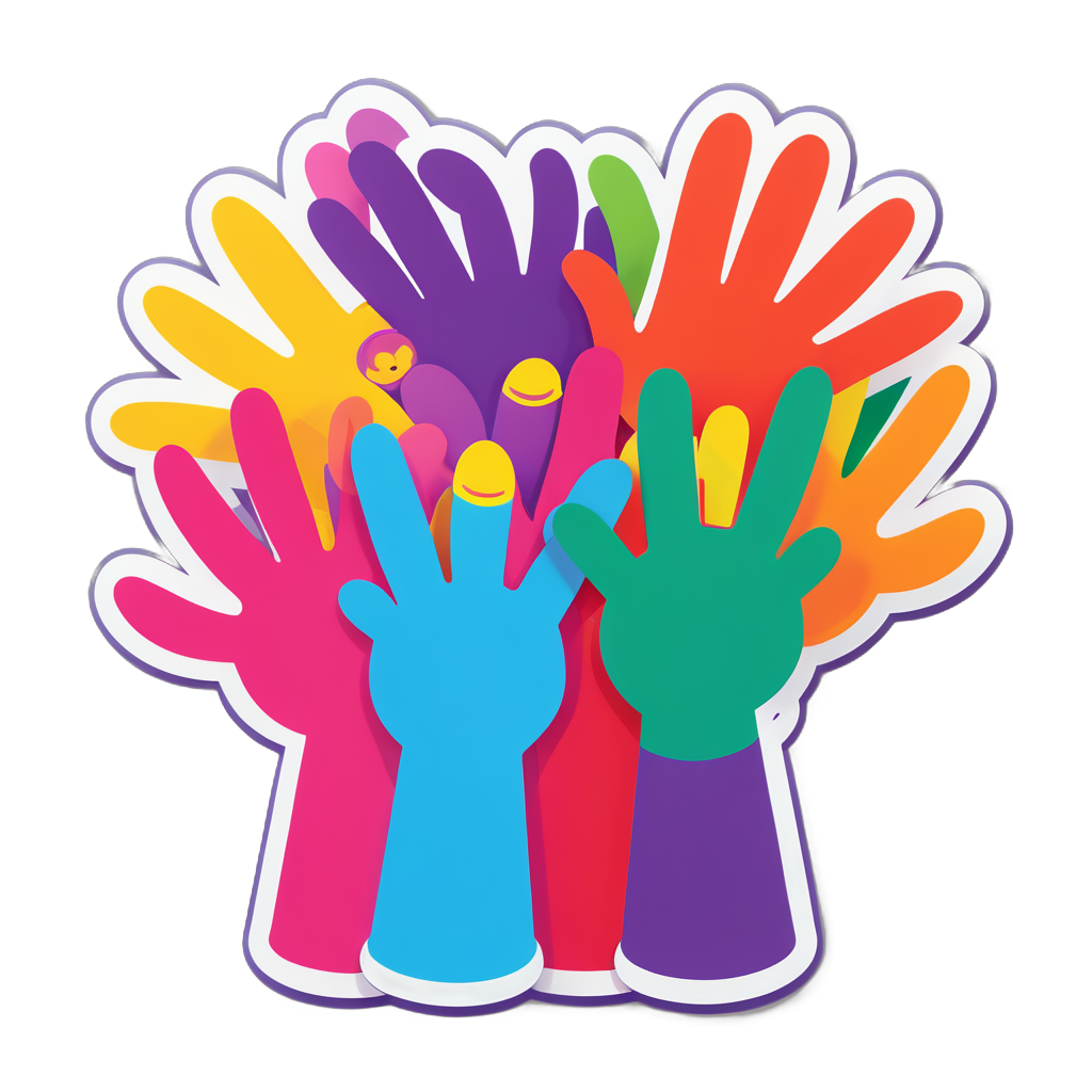 Playful Peekaboo Hands sticker