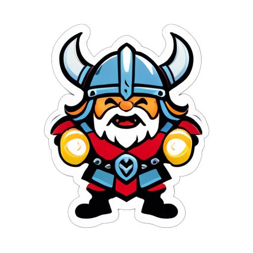 viking warrior happy sticker