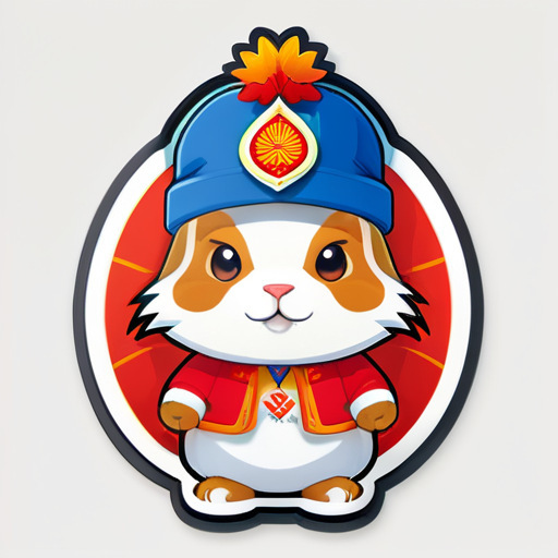 Mitu - con thỏ xiaomi. Anh ấy đang mặc chiếc mũ dân tộc Kyrgyzstan có tên là kalpak. sticker