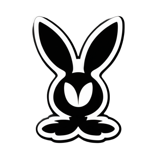 playboy bunny no white outline in solid black tanning sticker sticker