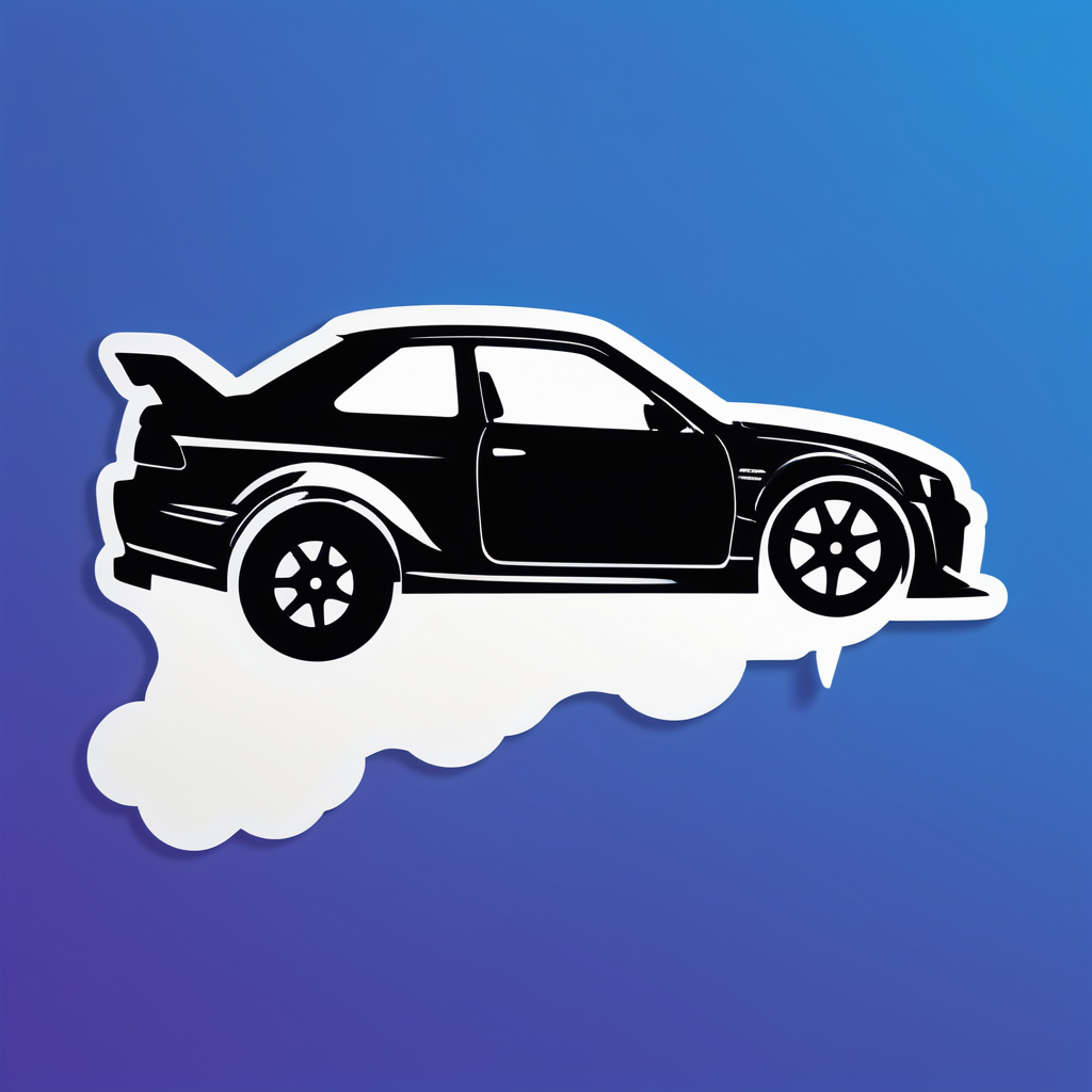 Driftendes Auto Silhouette sticker