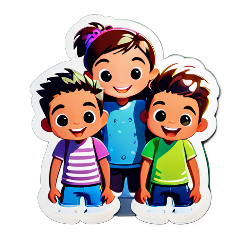 Three friends hanging out sticker