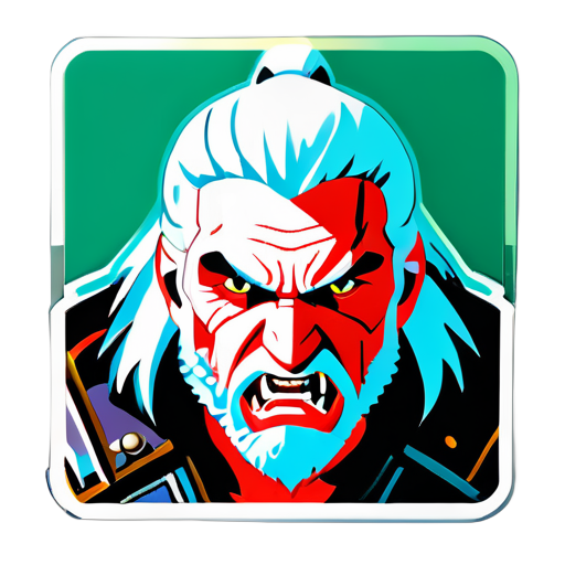 witcher 3 geralt en colère sticker