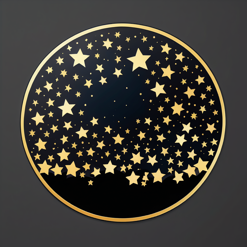 Ciel nocturne noir avec des étoiles brillantes sticker