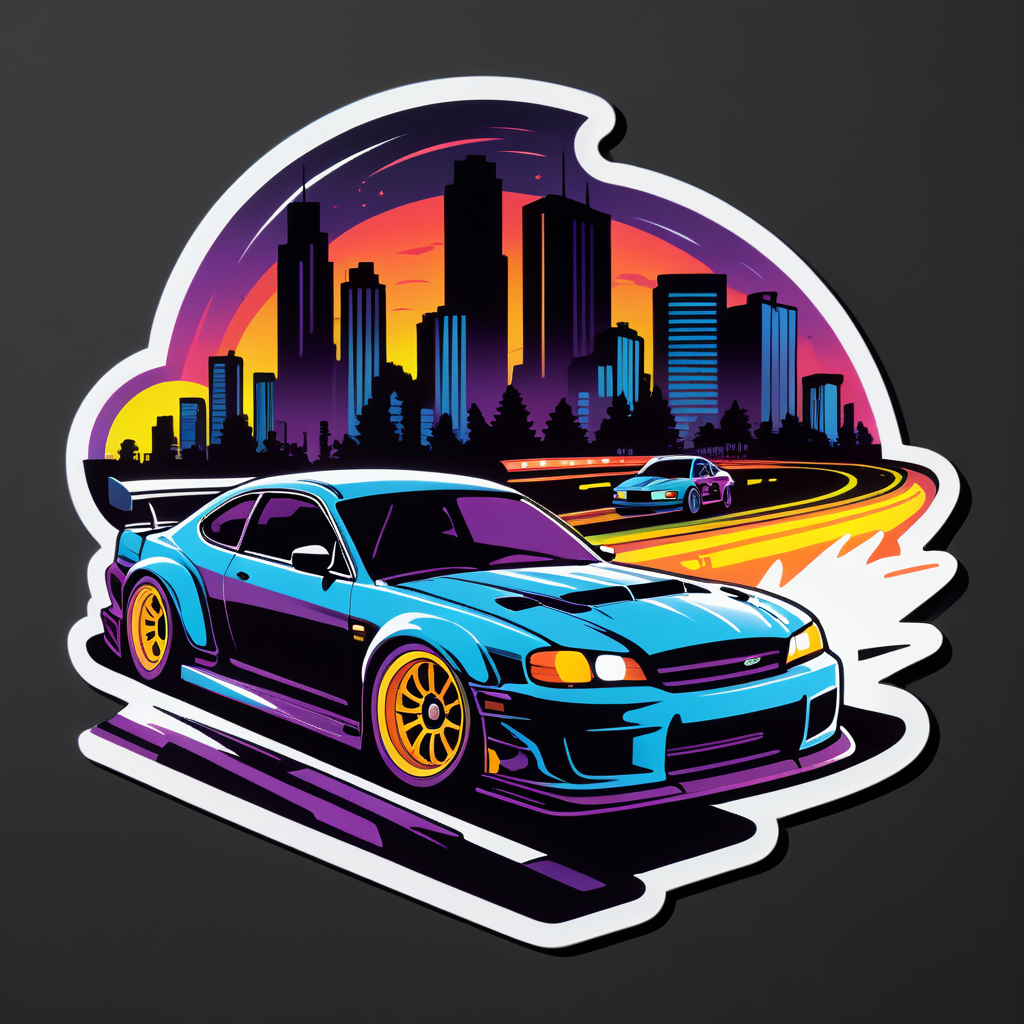 Street Racing Night Scene sticker