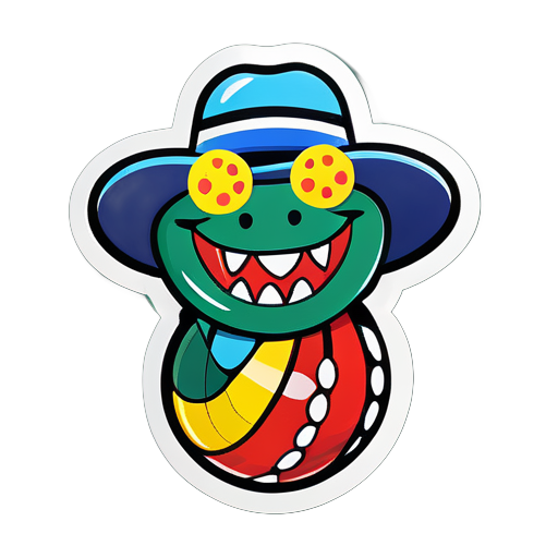 Salsa Snake with Maracas sticker