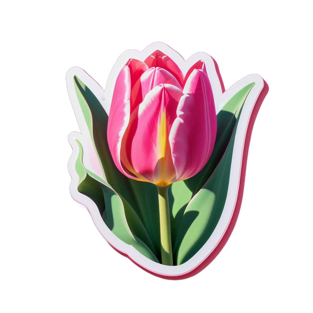 Pink Tulip Opening in the Morning Light sticker