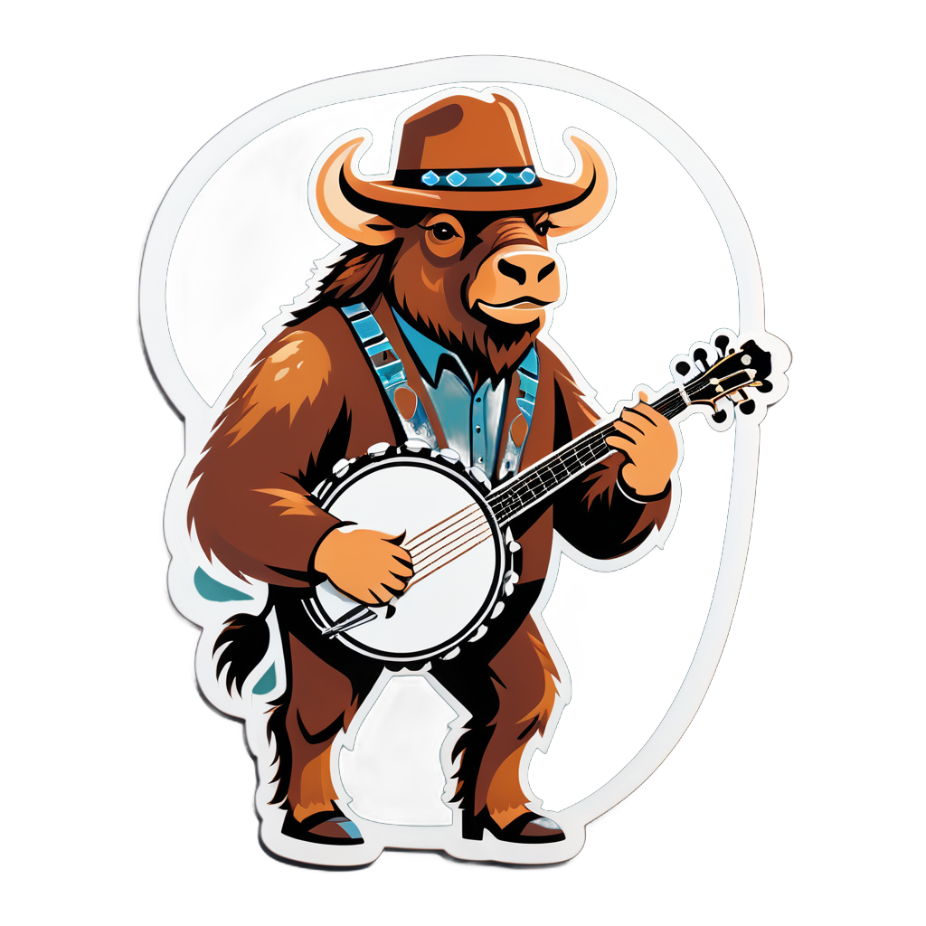 Bison Bluegrass avec Banjo sticker