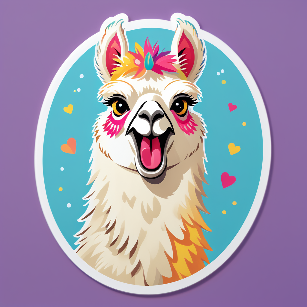 Frohes Lama Meme sticker