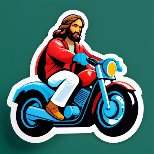 criar um adesivo de Jesus Cristo em uma motocicleta sticker