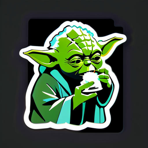 Yoda hít cần sa sticker