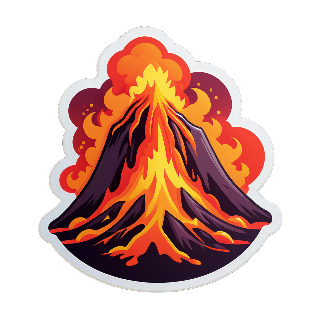 Fiery Volcano sticker