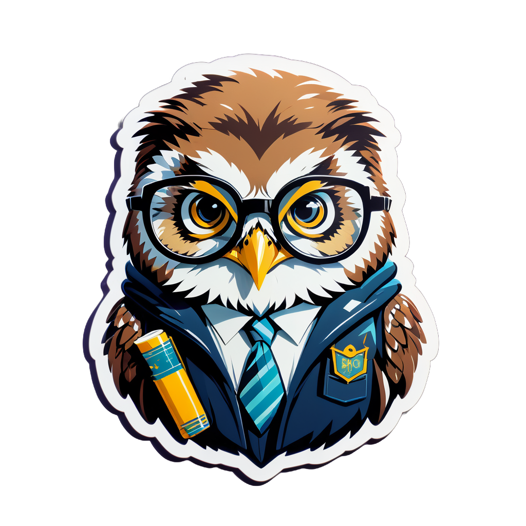 Academic Owl with Glasses sticker