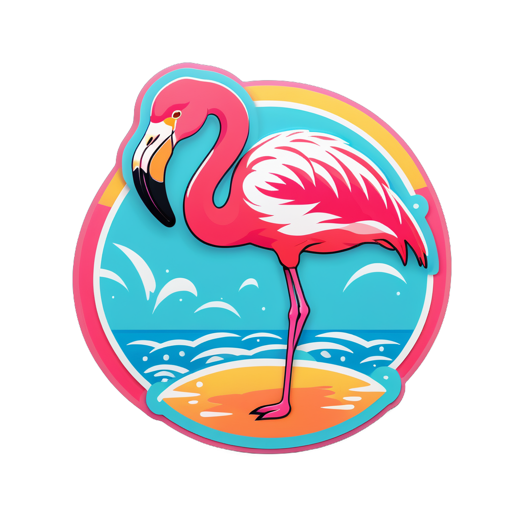 Blissful Flamingo Meme sticker