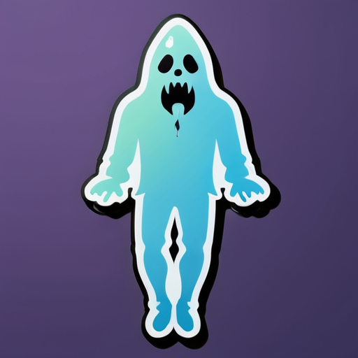 man standing on the head of a ghost sticker