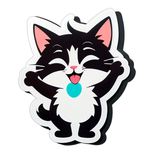 Happy cat after work sticker