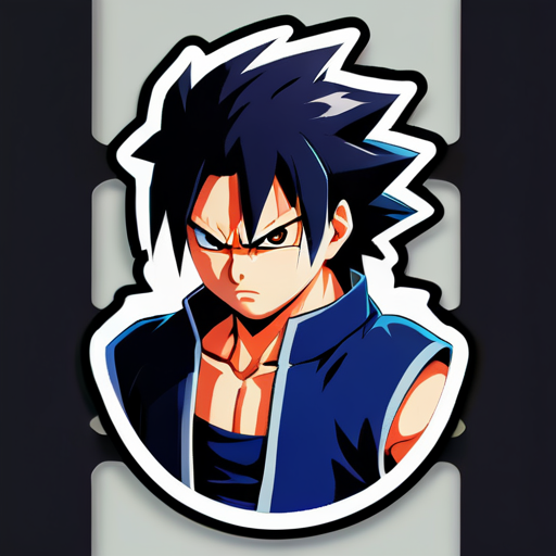 sasuke manga angry sticker