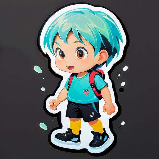 小孩抓住 sticker