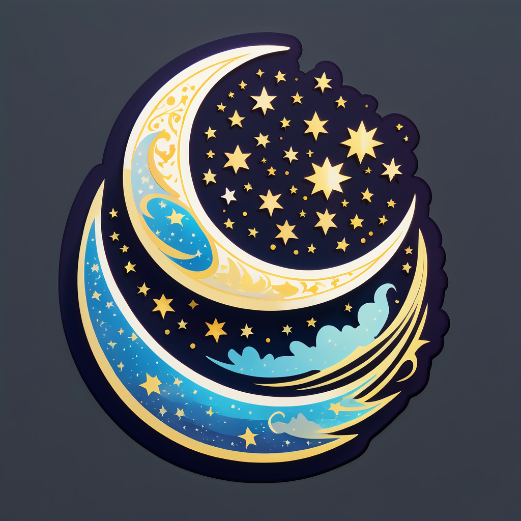 Shining Crescent Moon sticker