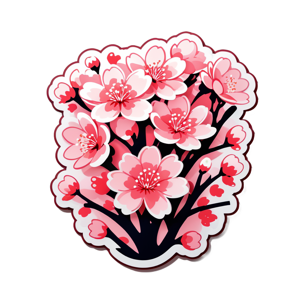 Blushing Cherry Blossoms sticker