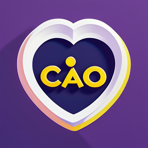 Faites un logo de lettres anglaises pour cao2inmyheart sticker