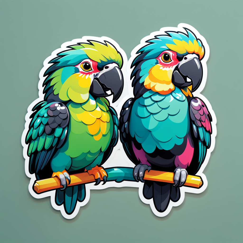 Corpulent Onyx Parrots sticker