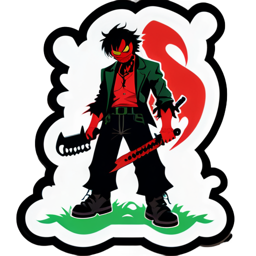 famine diable chainsaw man sdfbfgm sticker