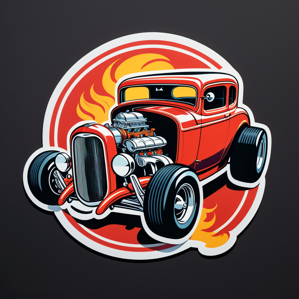 Klassischer Hot Rod sticker