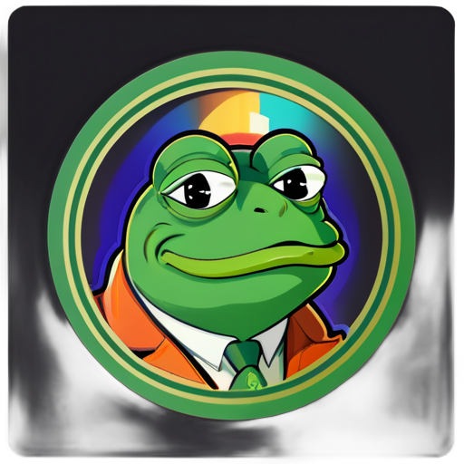 Rich Crypto Pepe avec Texte : Tensereum sticker