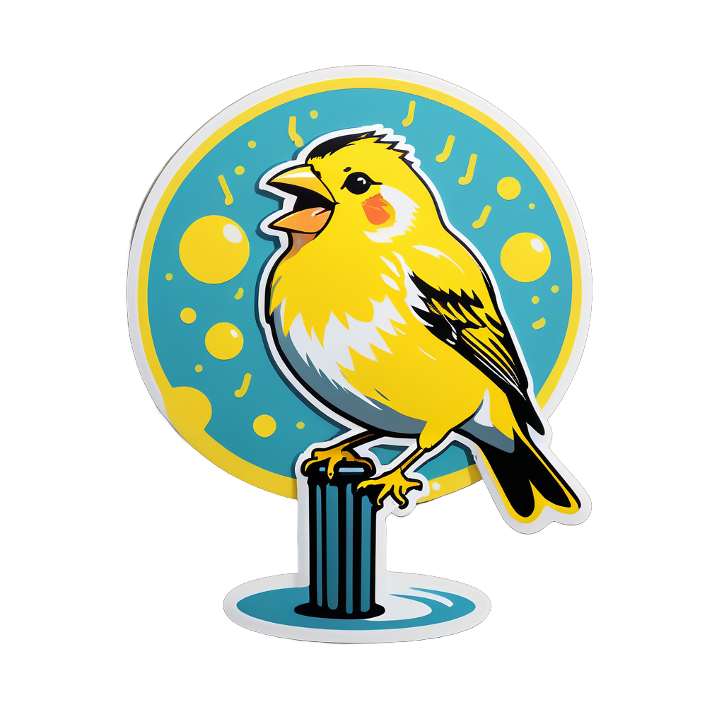 Yellow Finch Singing in the Morning sticker