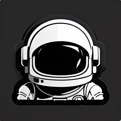 casque d'astronaute de style Nintendo en couleur noire uniquement sticker