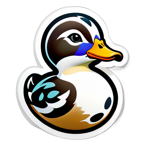 White spotted duck sticker