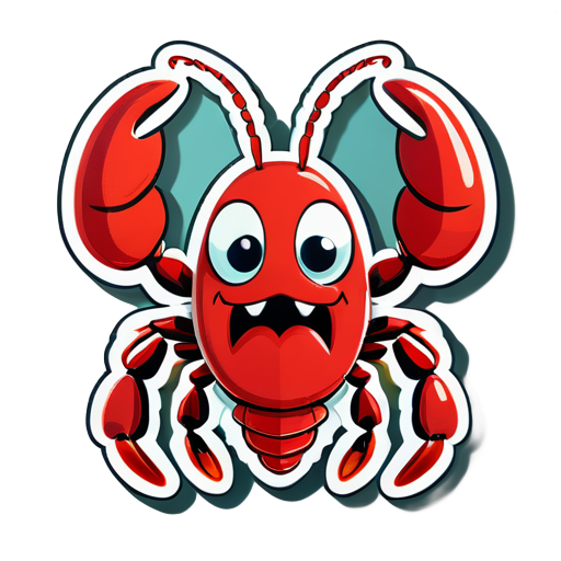 This Is An Illustration Of Cartoon Portrait Funny Nursery Schetch  Drawn Tall Thin Funny lobster Like Creature sticker