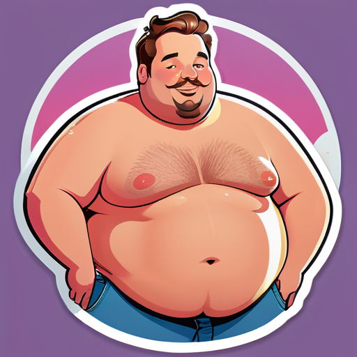 Fat gay and his fat big cock sticker