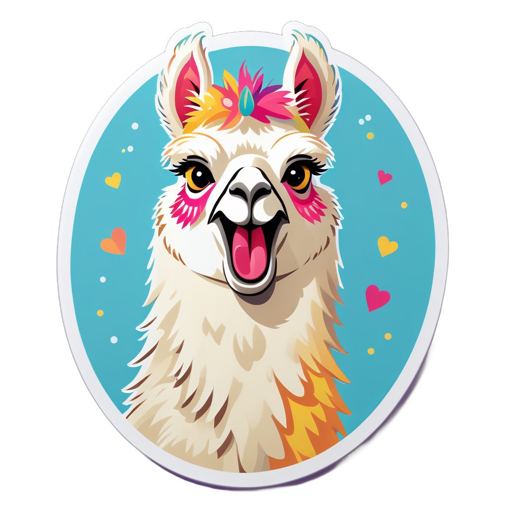 Frohes Lama Meme sticker