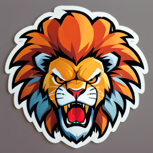 Lion en colère sticker