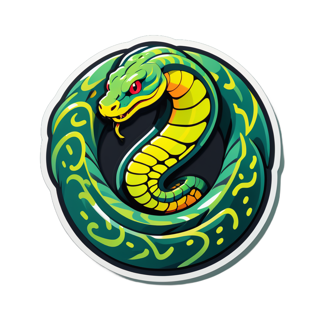 Coiled Snake sticker