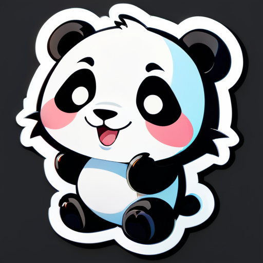 Panda mignon dessin animé sticker