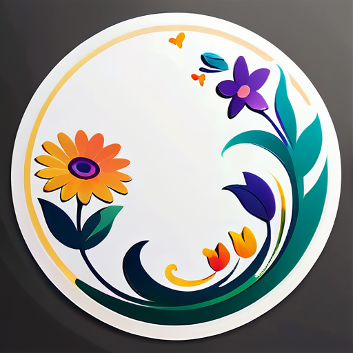 sticker nature fleur papilion circulere 30 cm de diametre vide sur la moitier sticker