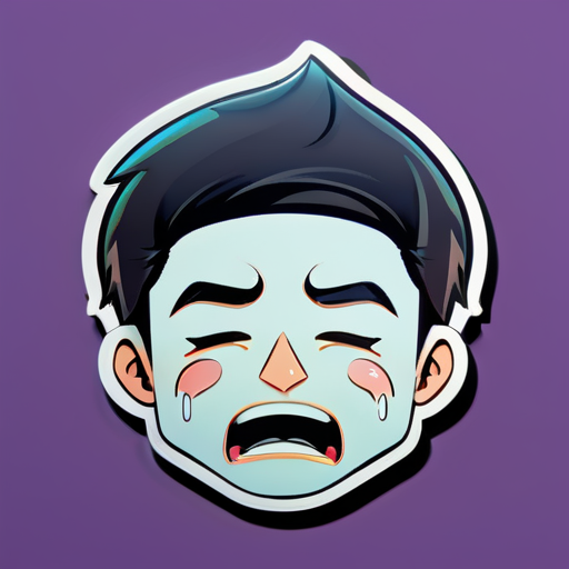 Man crying sticker sticker